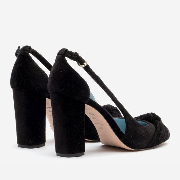 Francis Valentine  Retro Pump Velvet Black 7.5 - Picture 3 of 4